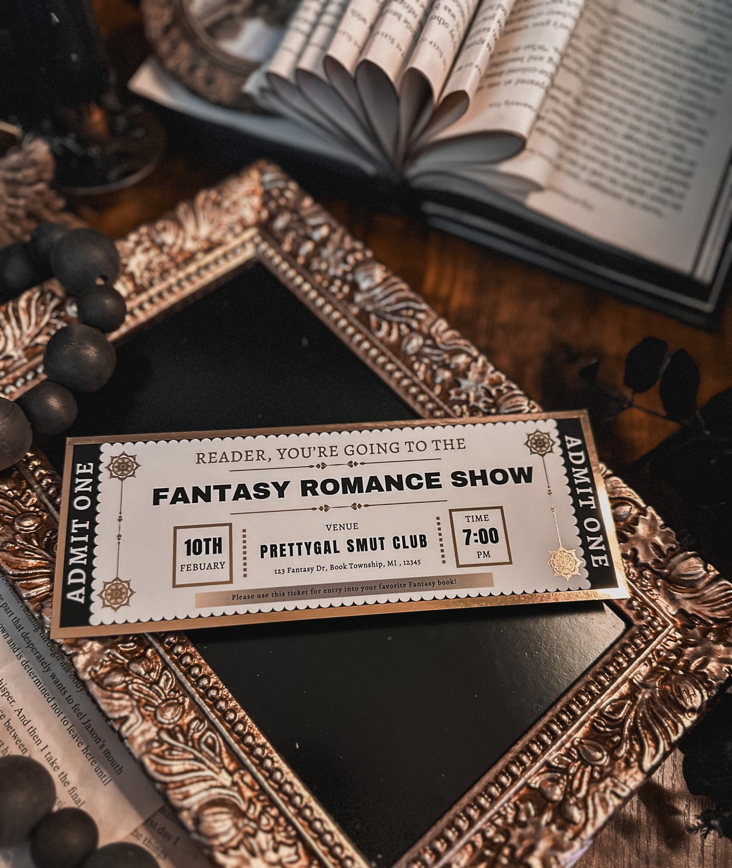 Admit One Ticket Foiled Bookmark