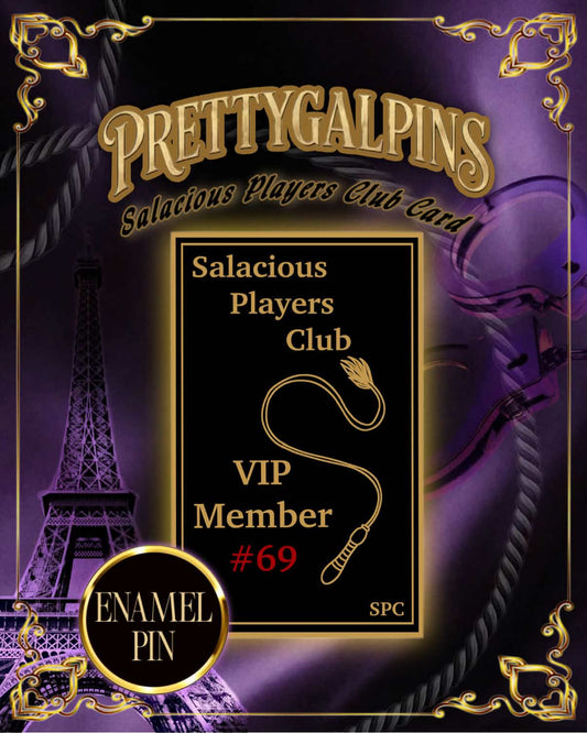 Salacious Players Club Key Card Enamel Pin