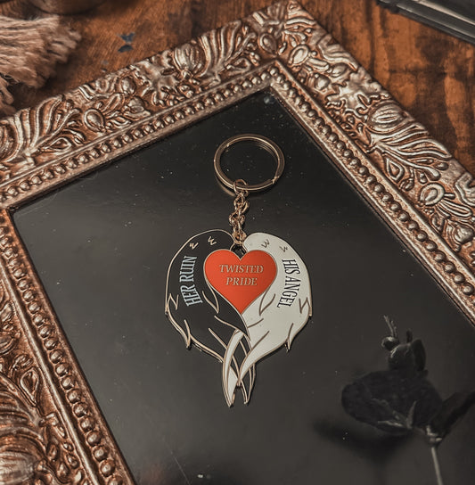 His Angel and Her Ruin Wings Keychain
