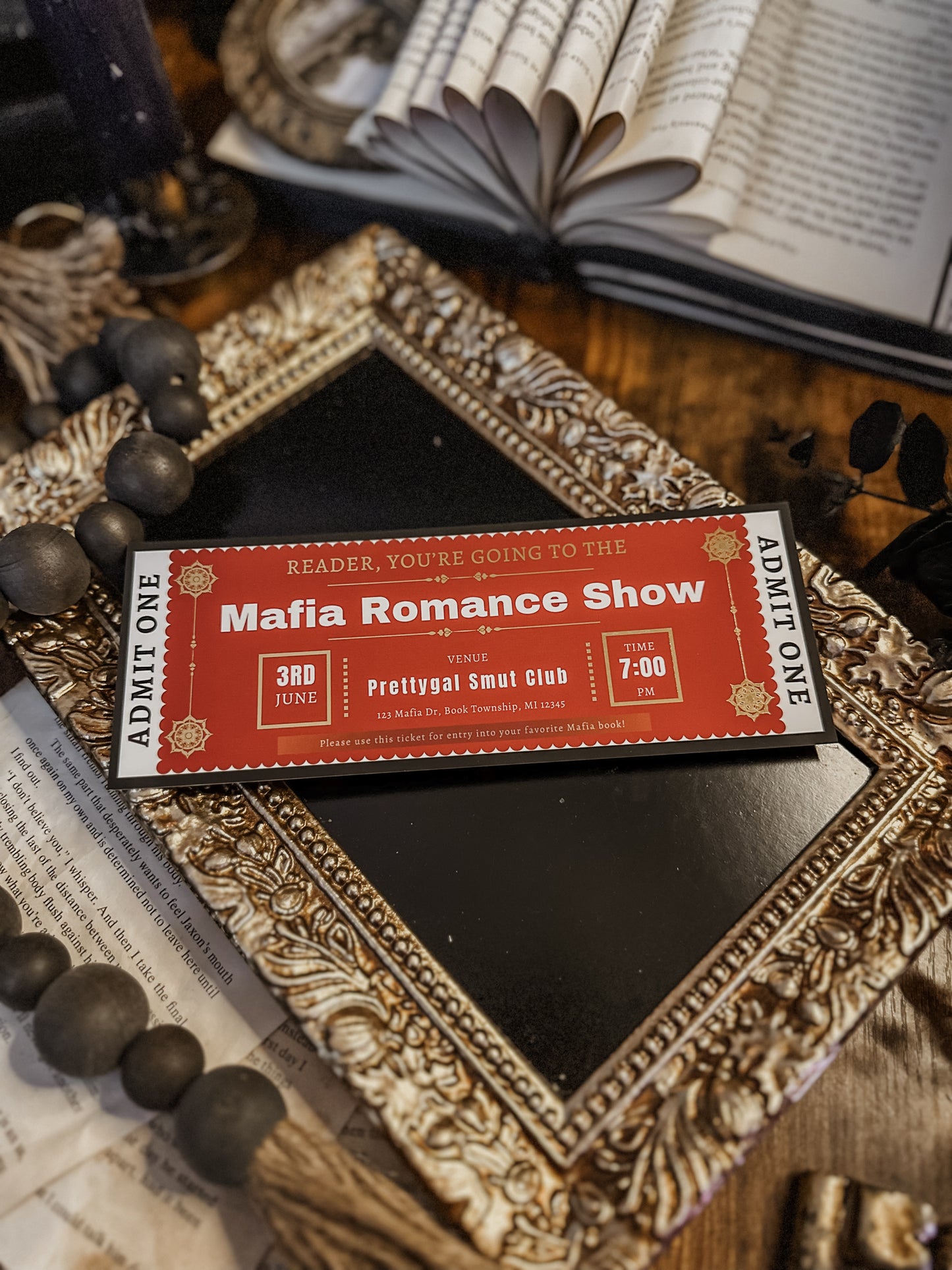 Admit One Ticket Foiled Bookmark